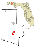 Walton County Florida Incorporated and Unincorporated areas Freeport Highlighted